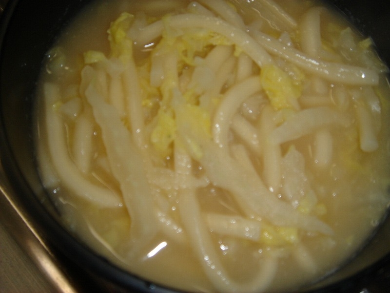 白菜味噌うどん