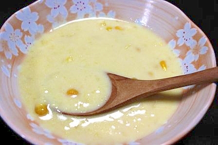 超簡単コーンたっぷり豆乳入りコーンスープ