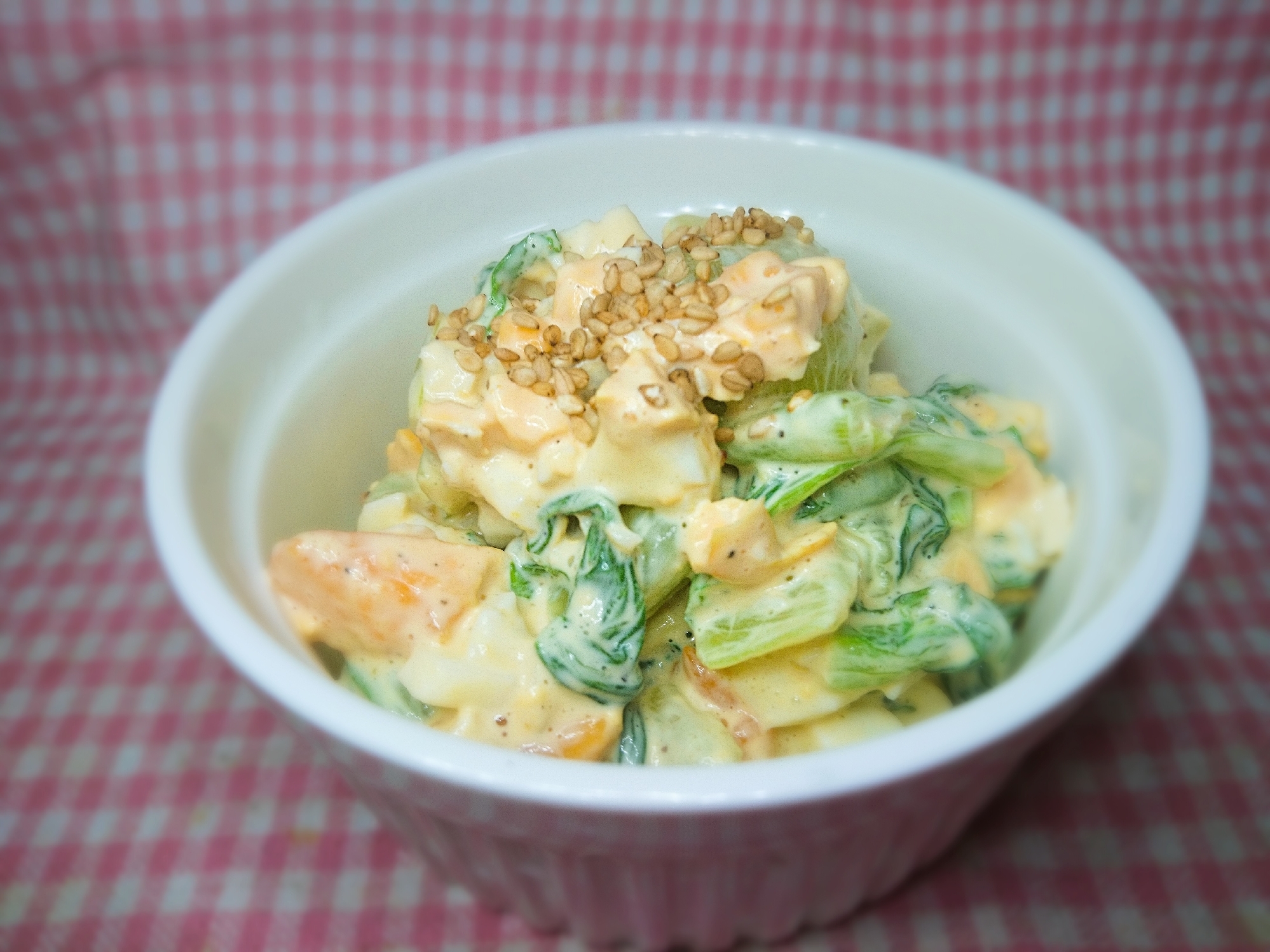 レンジで チンゲン菜とたまごのオイマヨサラダ レシピ 作り方 By あやめぇ 楽天レシピ