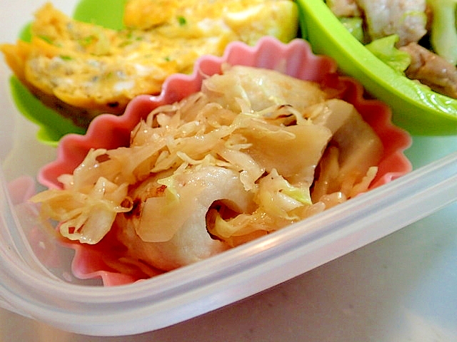 お弁当 竹輪と千切りキャベツの麺つゆ炒め レシピ 作り方 By ぷ みぃまま 楽天レシピ