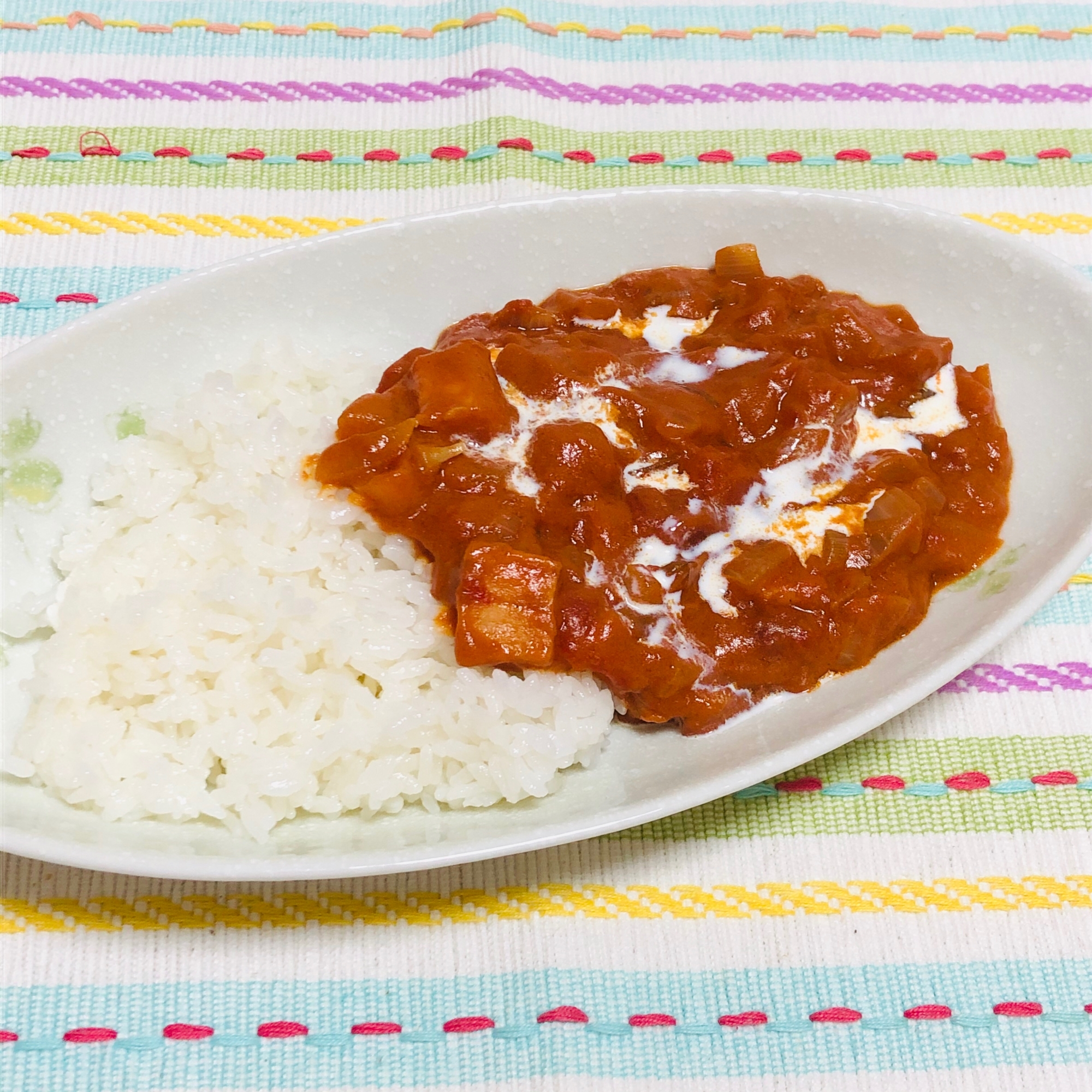 バターチキンカレーをロースハムで♪