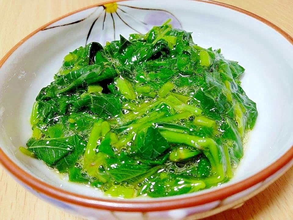モロヘイヤのトロ〜りワサビ醤油あえ　作り置き簡単