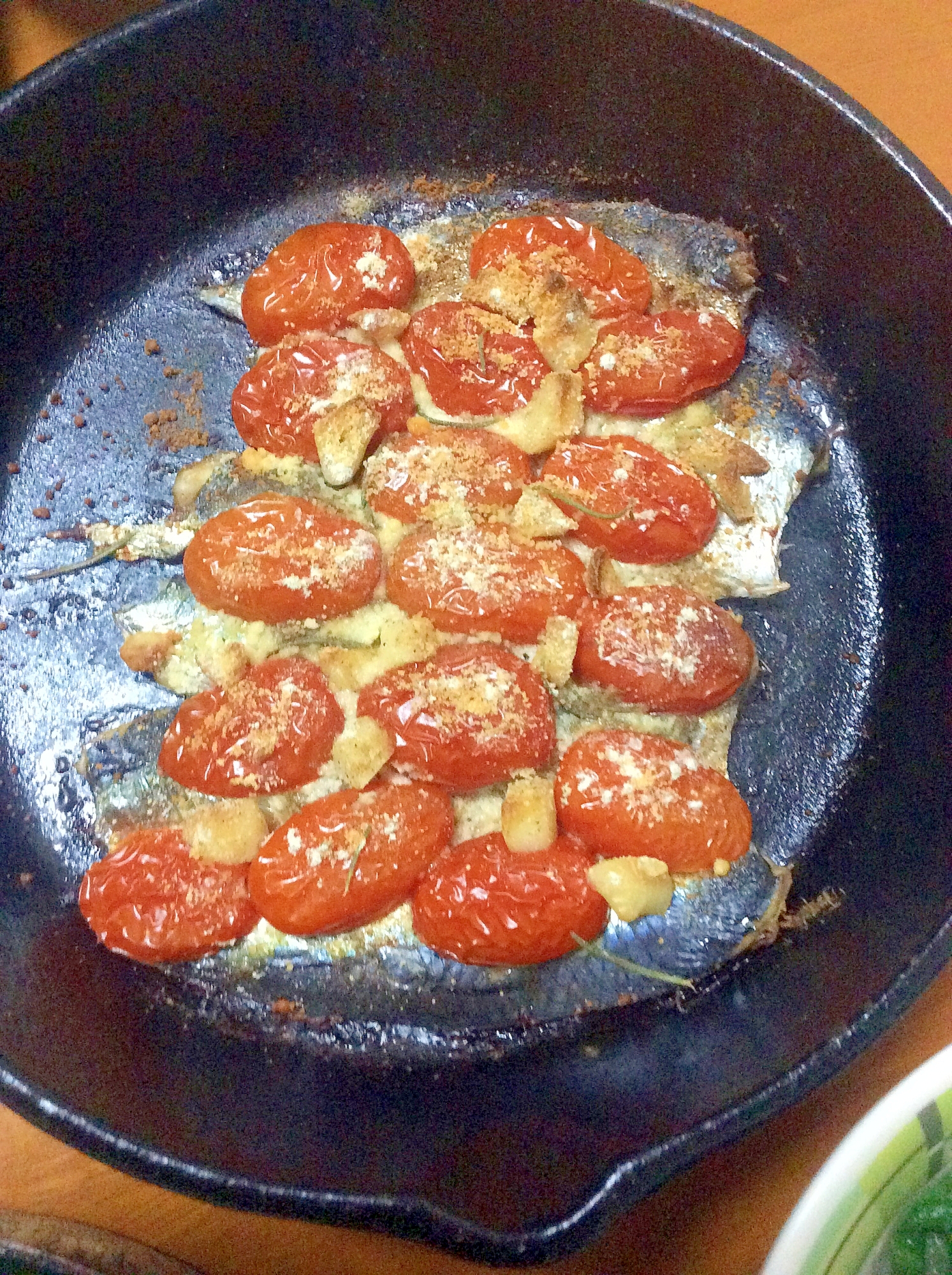 いわしトマトガーリックオーブントースター焼き