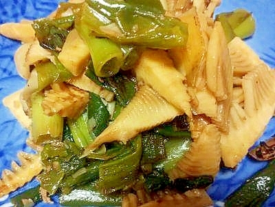 牛肉・筍・ねぎの　甘辛炒め