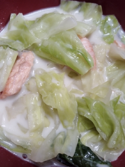 鮭と春キャベツのシチュー