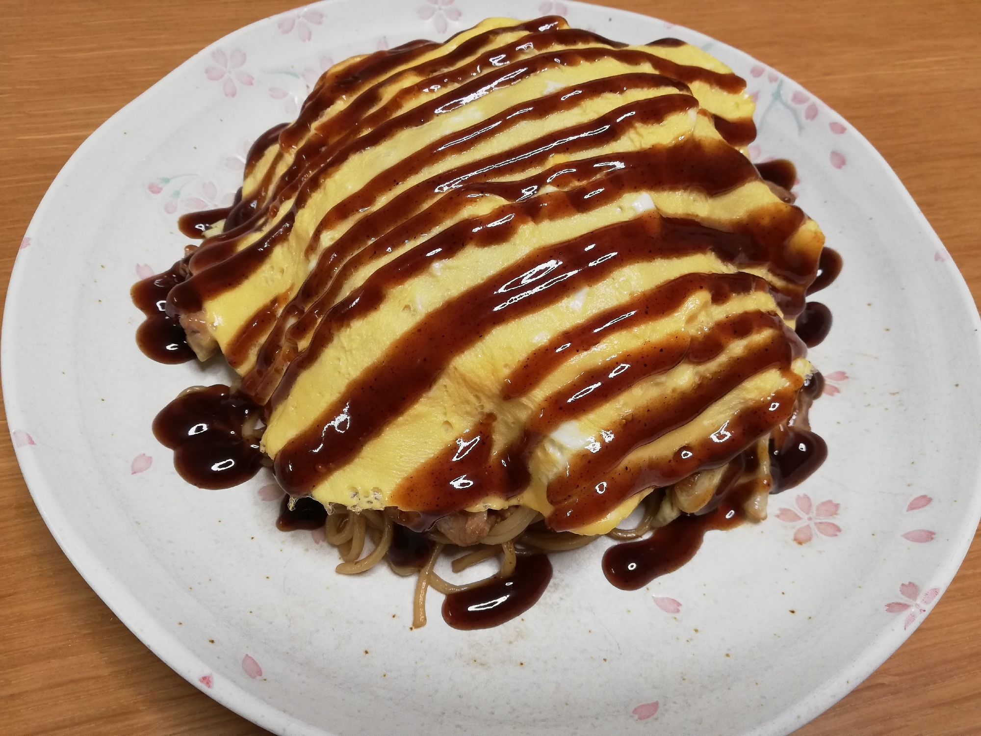 レンチンたまごでオム焼きそば☆