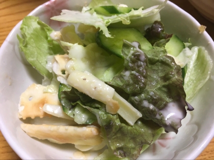筍とレタスのヨーグルトドレッシングサラダ