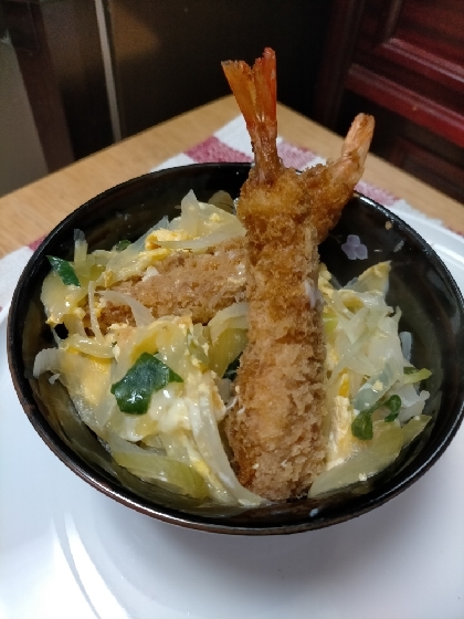 めんつゆで簡単☆エビフライ丼