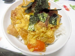 おでんの残りで　卵丼