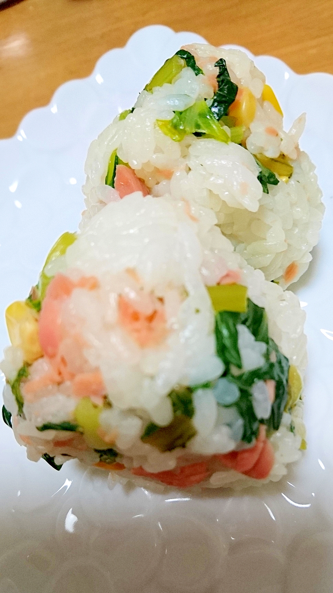 鮭と青菜の混ぜご飯