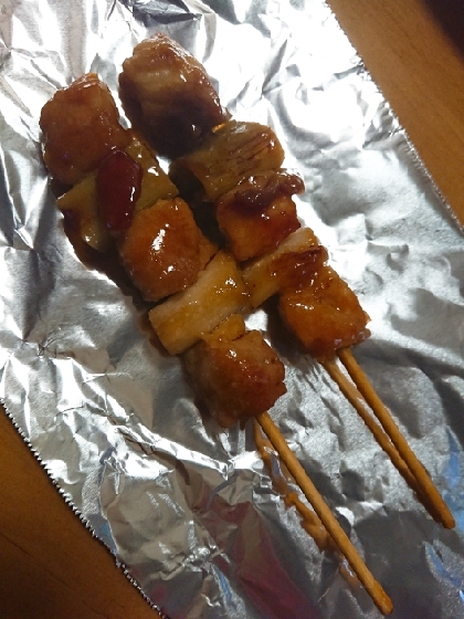 フライパンで焼き鳥♡