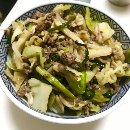 辛うま野菜たっぷり☆豚ひき肉のそぼろ丼