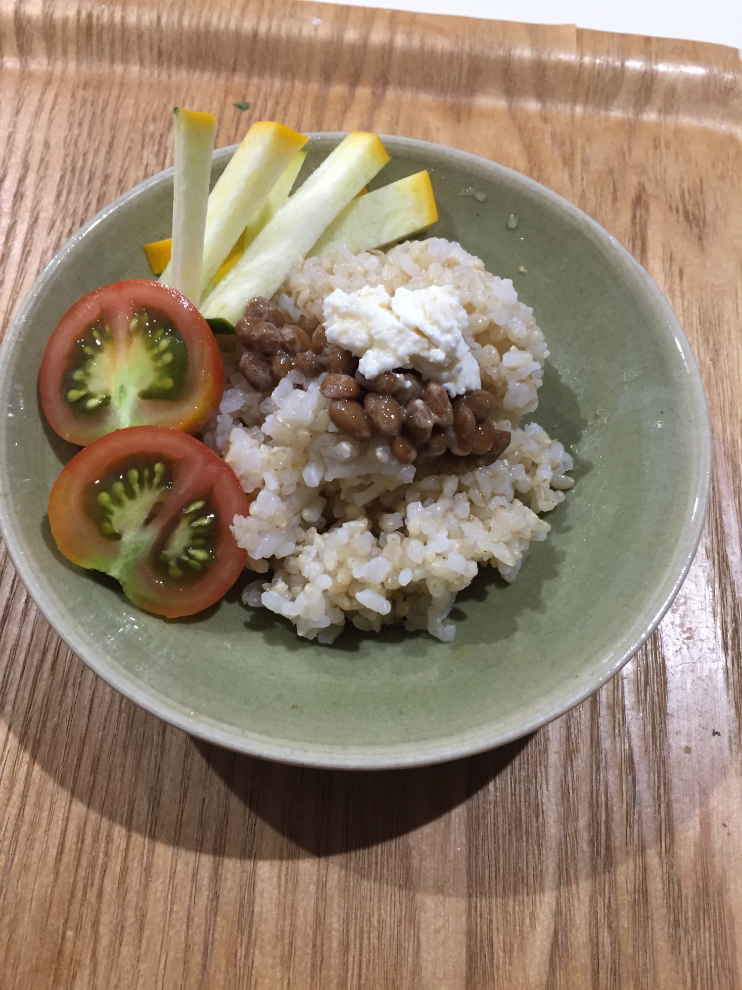 即席のカッテージチーズで朝納豆ご飯★