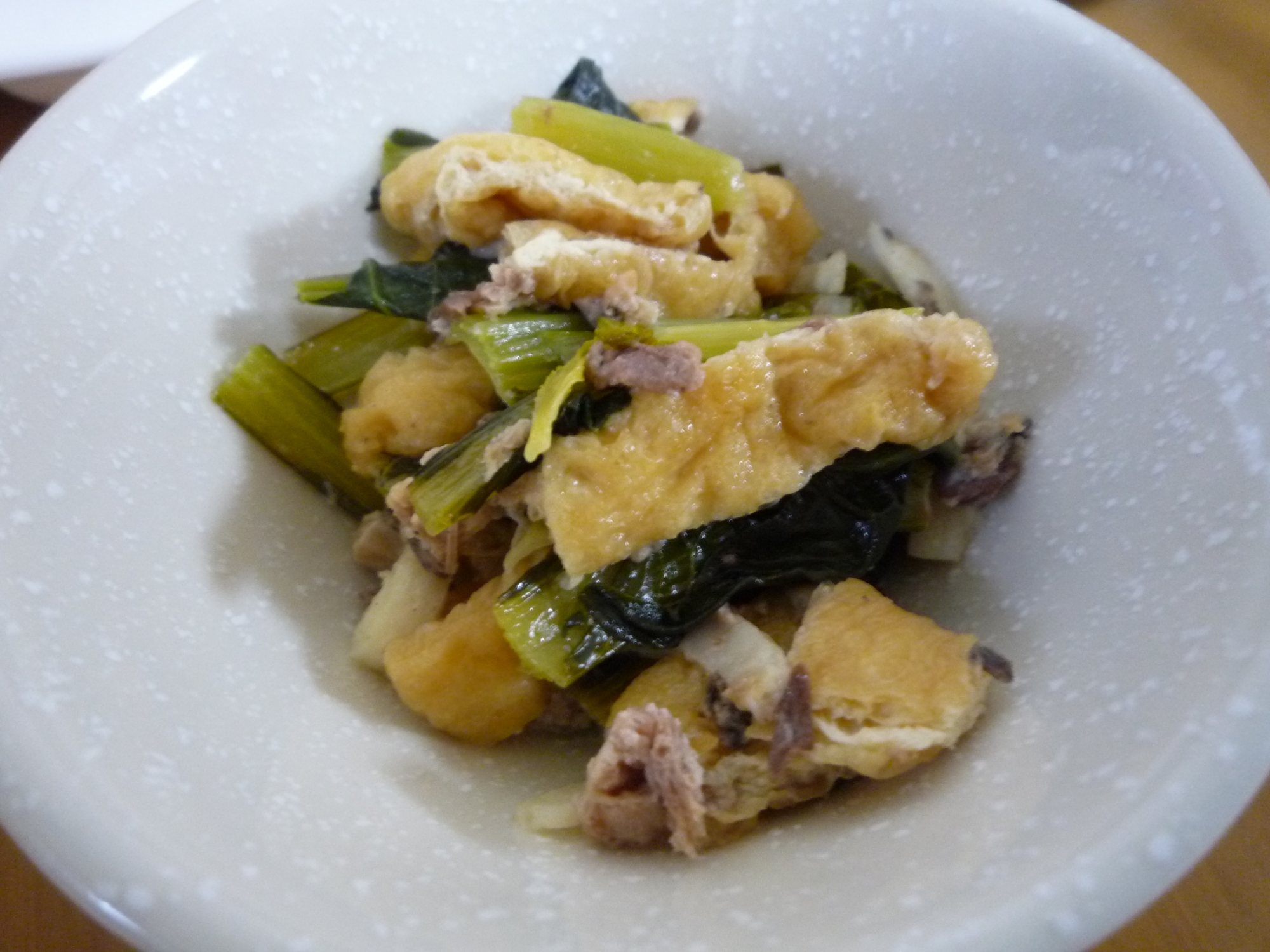 小松菜と油揚げのツナ煮
