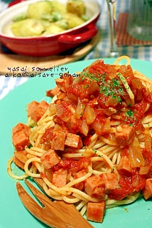 スープの素は不要 スパムのトマトパスタ レシピ 作り方 By A Ko Aisaregohan 楽天レシピ