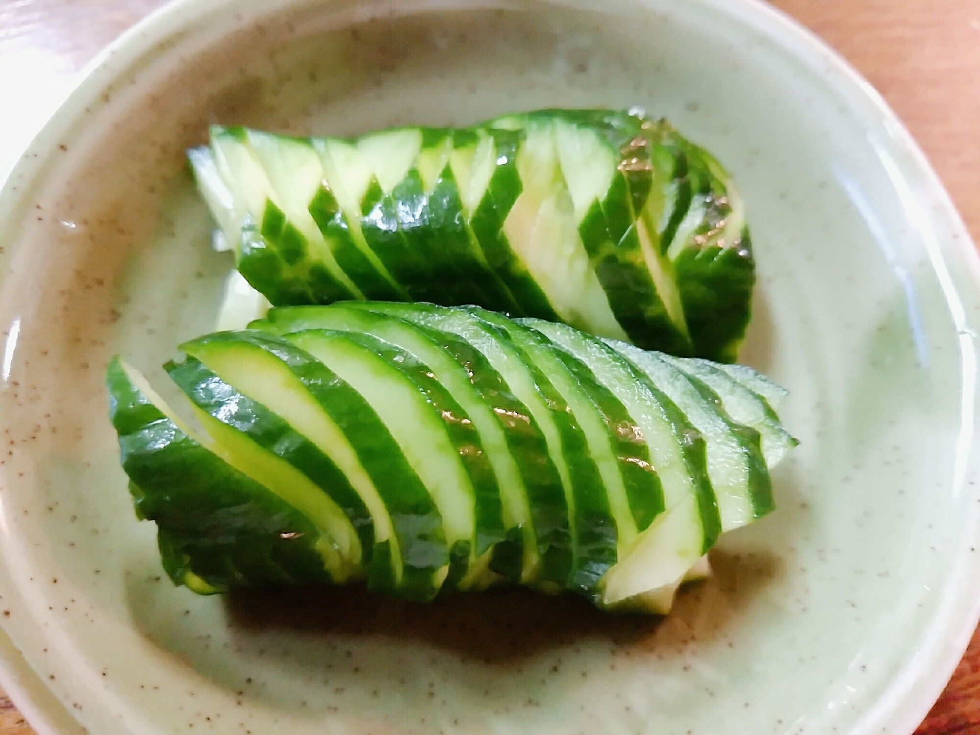 蛇腹胡瓜の生姜醤油漬け