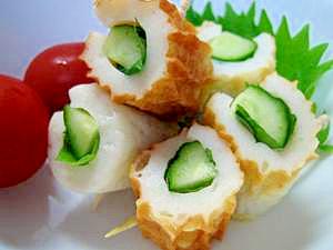 しその香り♪ しそとキュウリのちくわ巻き