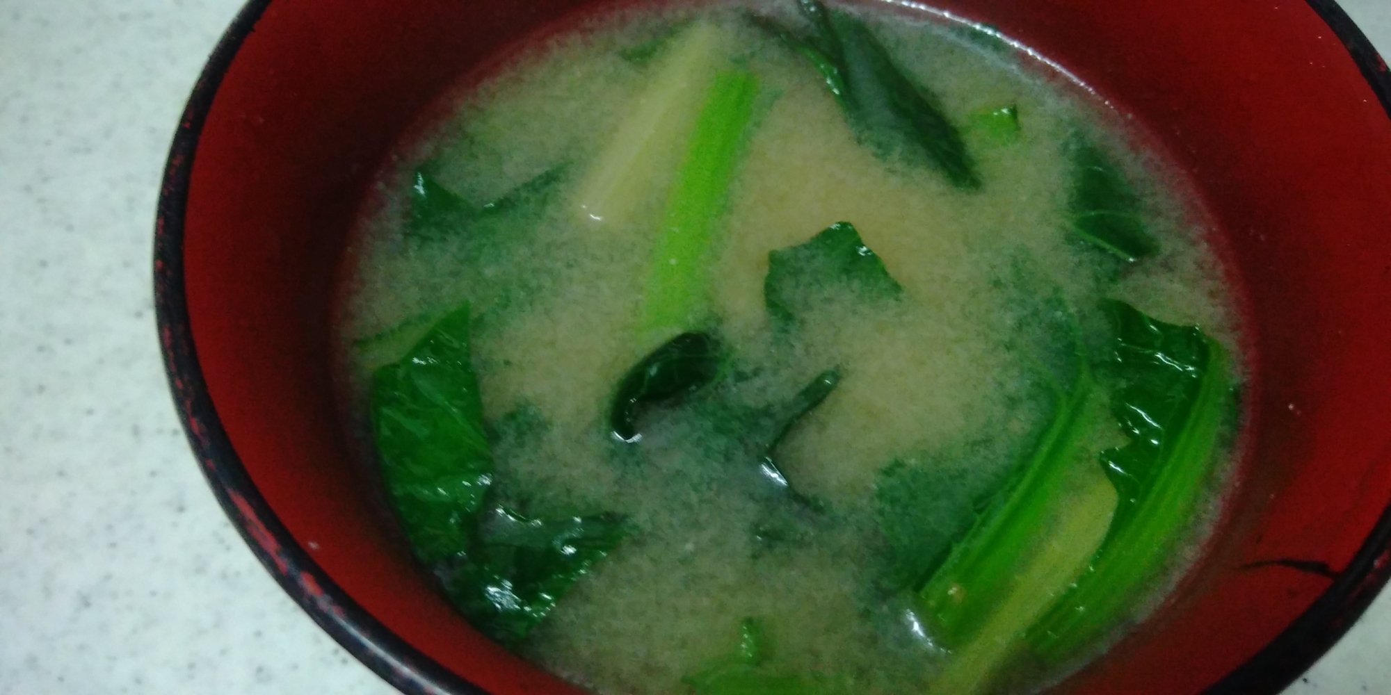 小松菜とふきのほろ苦炒め味噌汁