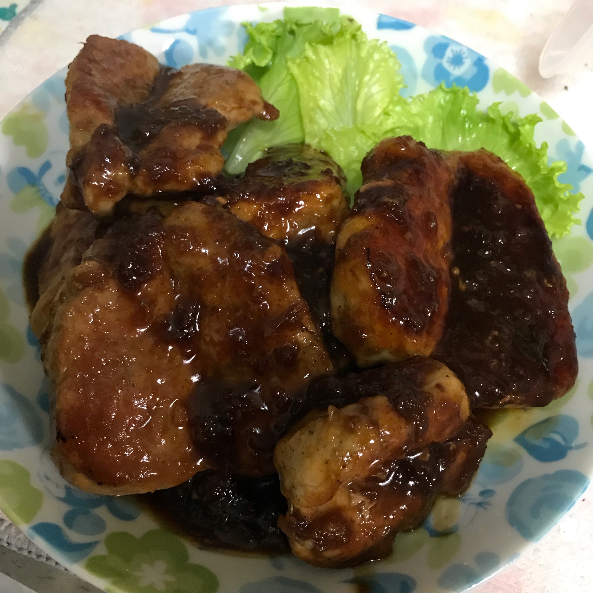 吉田のソースで豚ヒレ肉のしょうが焼き♩