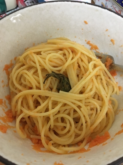 初のたらこスパゲティです〜美味しかったです！