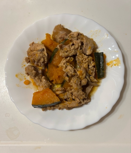 フライパンで♪ カボチャと豚肉のコチュジャン煮★