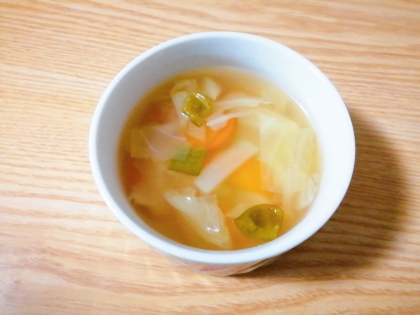 野菜たっぷりの優しいスープ、美味しく頂きました(*^-^*)