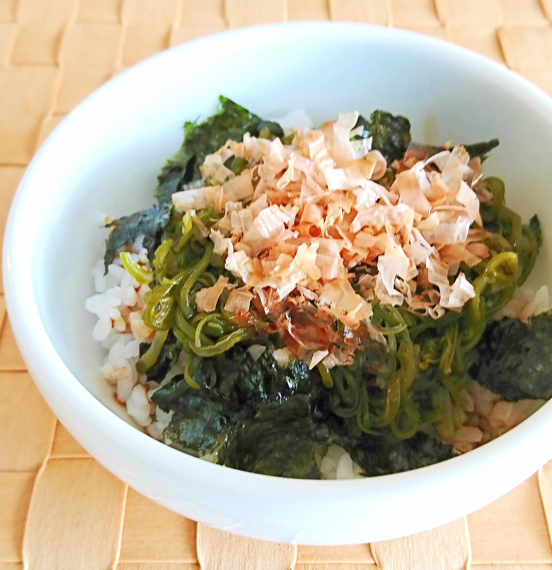 海苔めかぶご飯