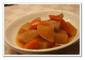 【圧力鍋】　大根と人参と油あげの煮物