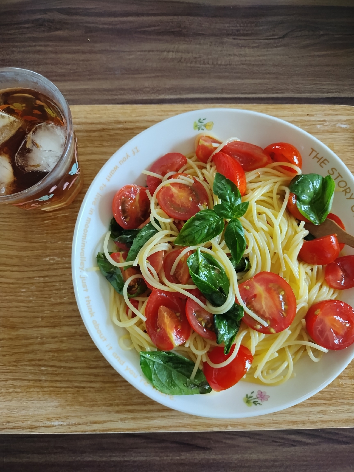 ミニトマトとバジルのスパゲッティ