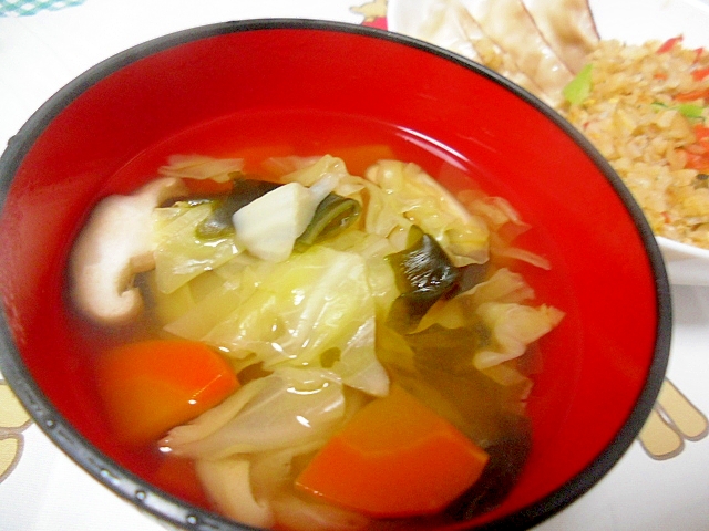 たっぷり野菜としいたけの和風スープ