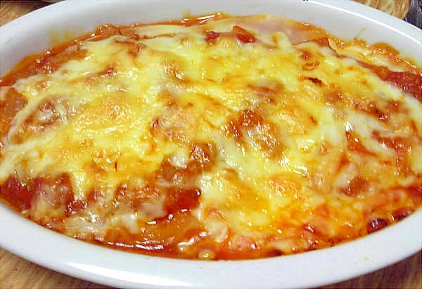 トマト&ホワイトソースのラザニア風グラタン