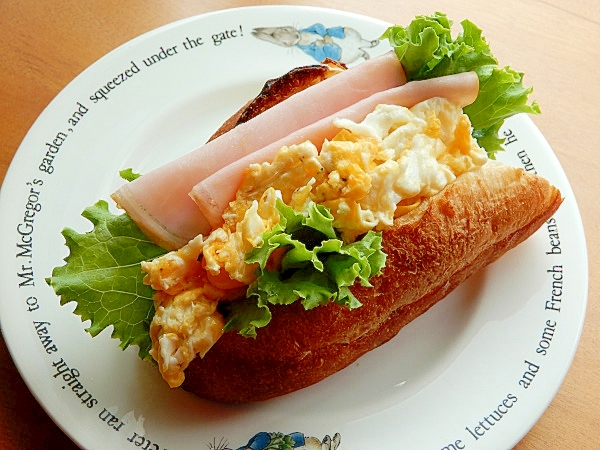 5分!?バタールの端で❤塩なしバター卵サンド♪