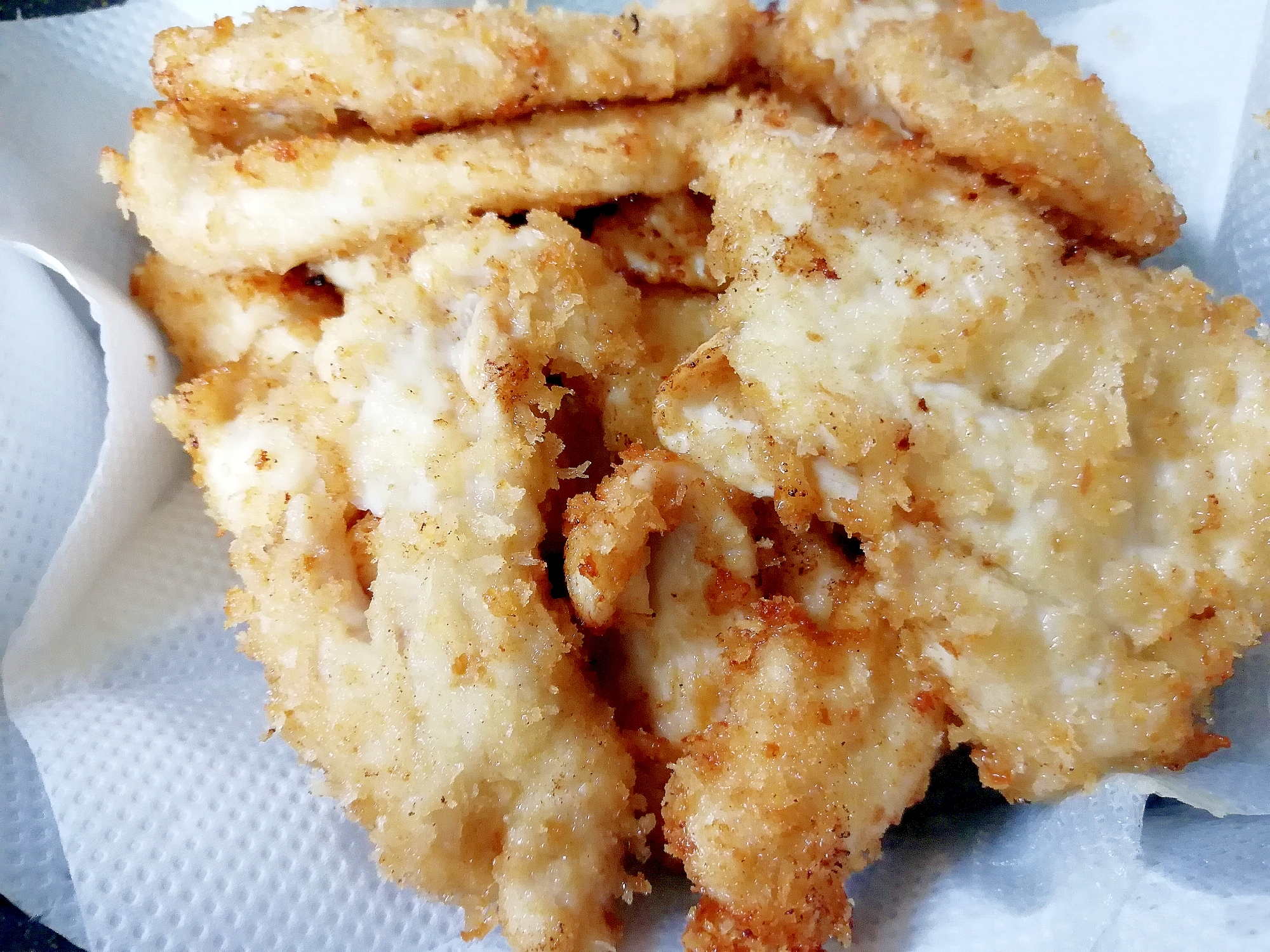 小麦粉、卵なしの鶏むね肉のパン粉焼き