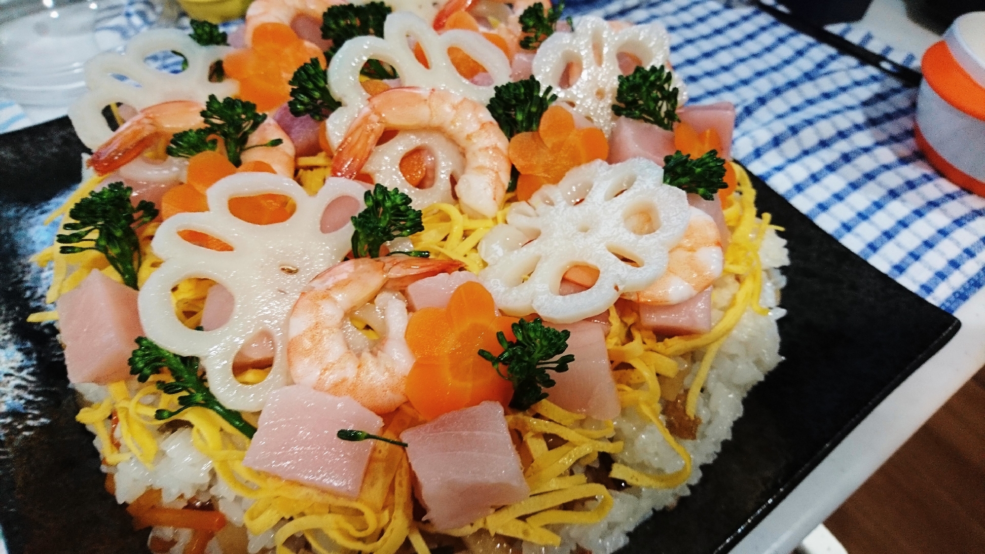 ちらし寿司の飾りに!酢蓮根