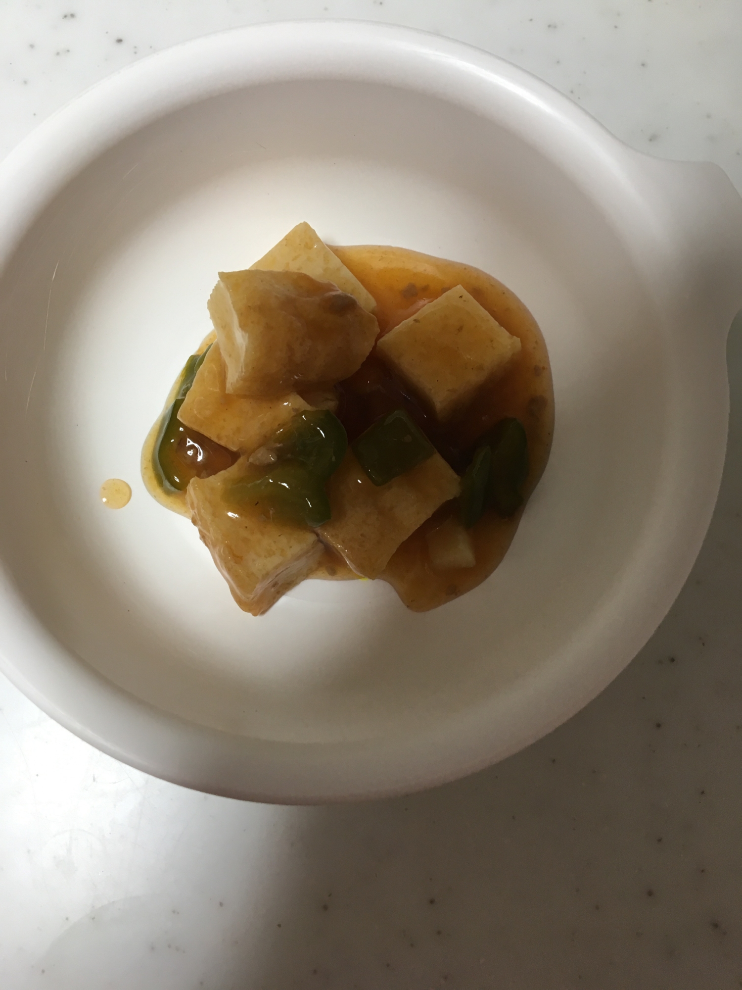 離乳食完了期 厚揚げ豆腐とピーマンのケチャップ煮 レシピ 作り方 By Xmickyx 楽天レシピ