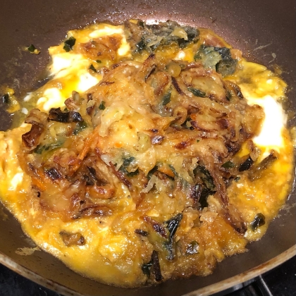 コロッケと白菜の卵とじ丼