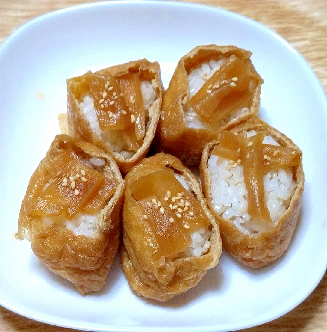 黒蜜でコクのある干瓢煮乗せいなり寿司