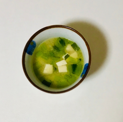 絹豆腐と春菊のお味噌汁