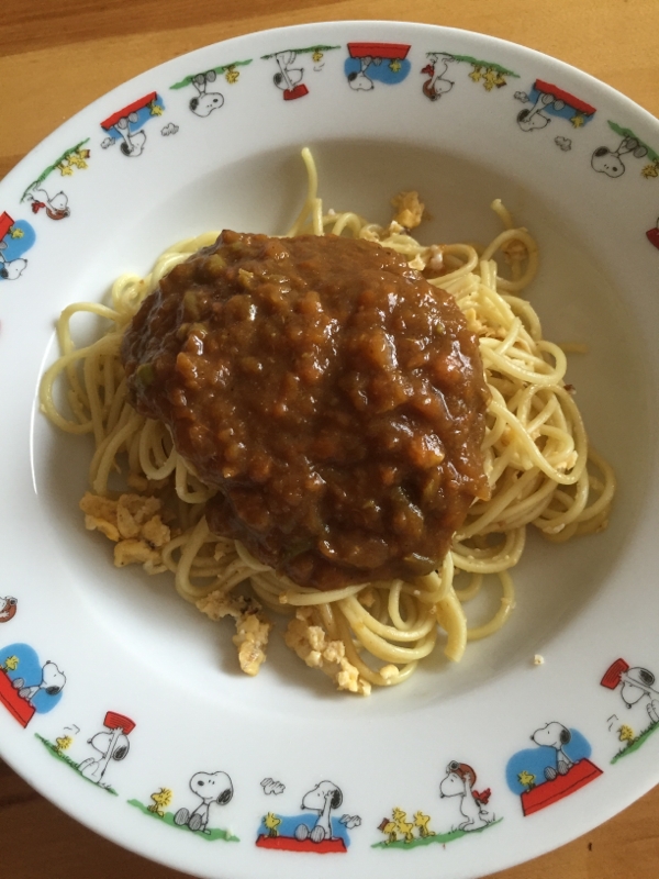 カレーがけ炒り卵焼きそば