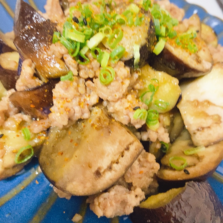 茄子の肉みそ炒め♡