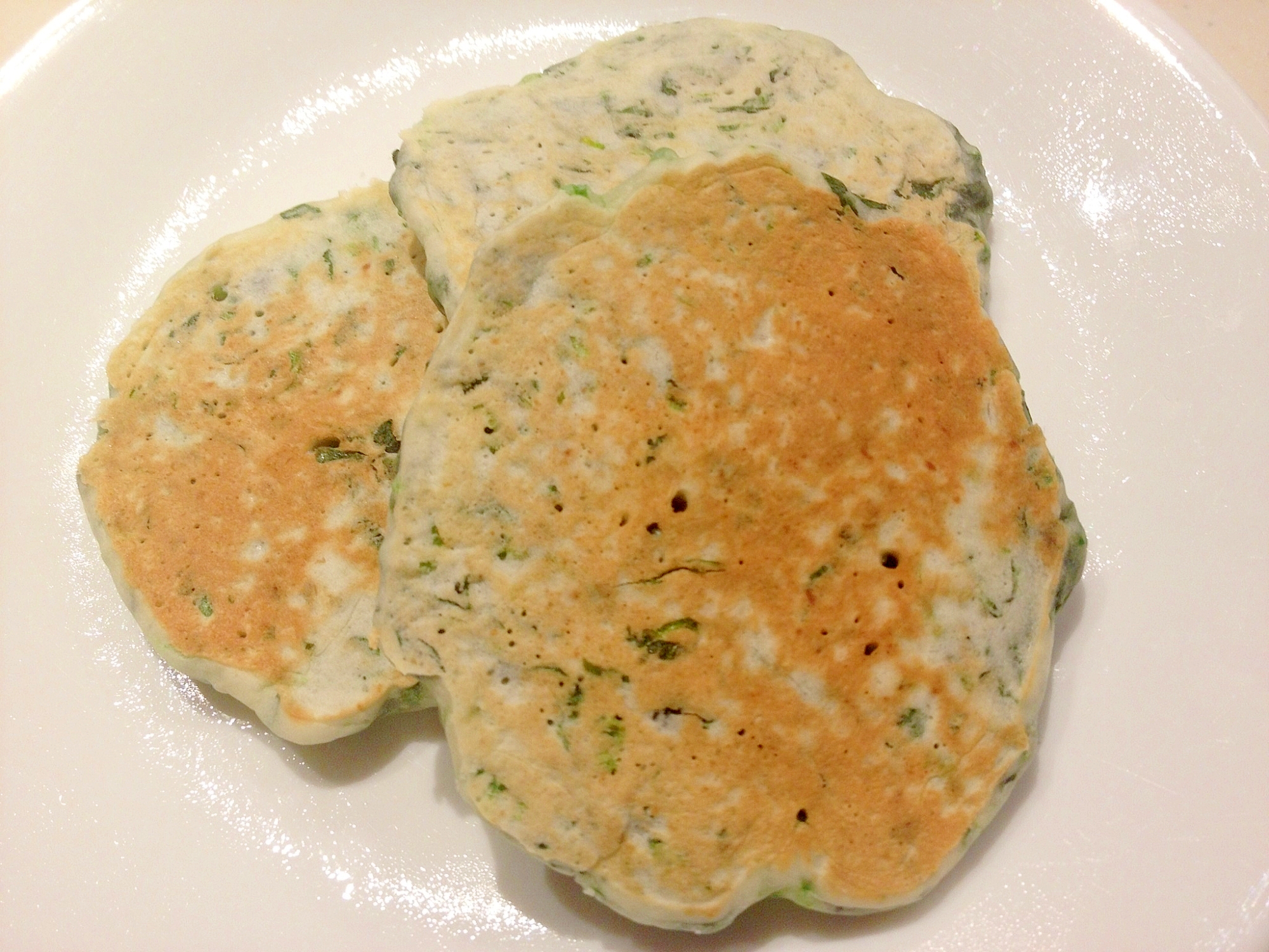 野菜嫌い克服離乳食！ほうれん草入りパンケーキ