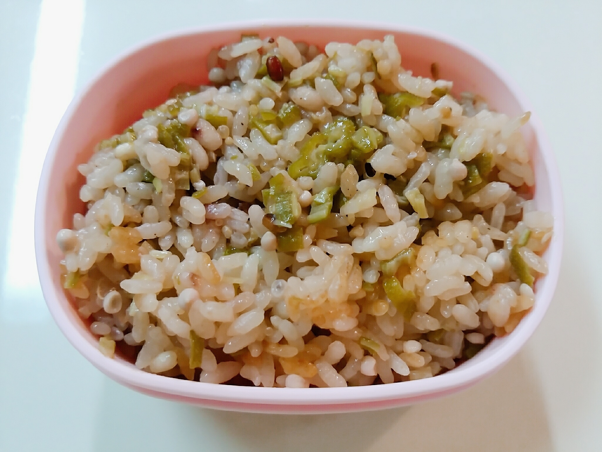 雑穀米とオクラの炊き込みご飯
