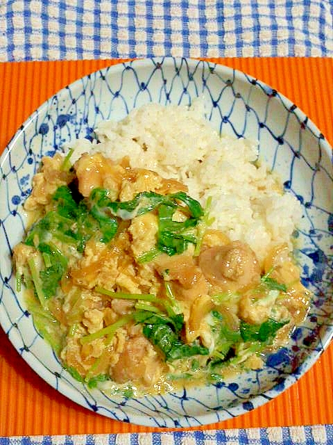 たっぷり三つ葉の親子丼♪