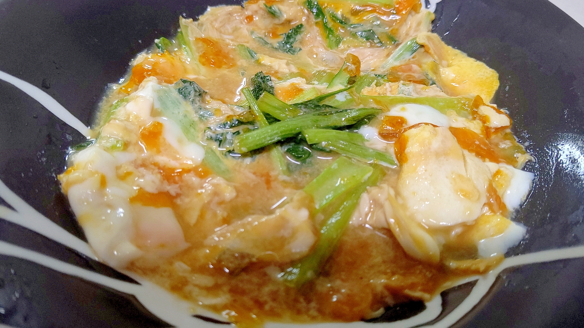 【めんつゆで簡単副菜】小松菜の卵とじ
