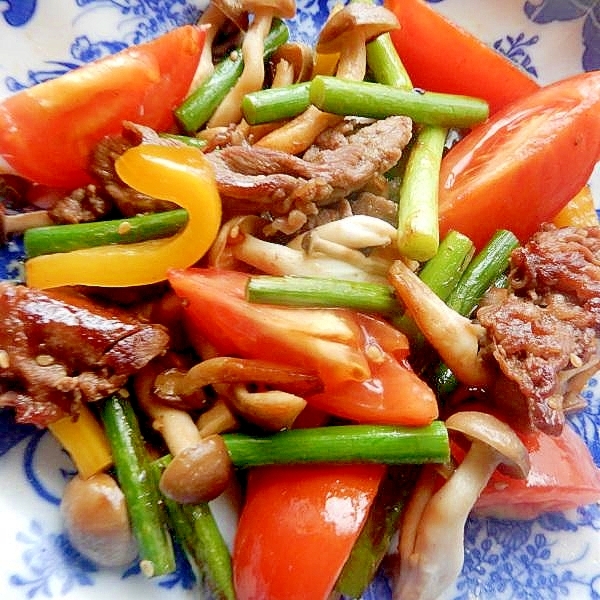 ６分！？簡単な隠し味で❤牛こま肉&トマトの炒め物♪