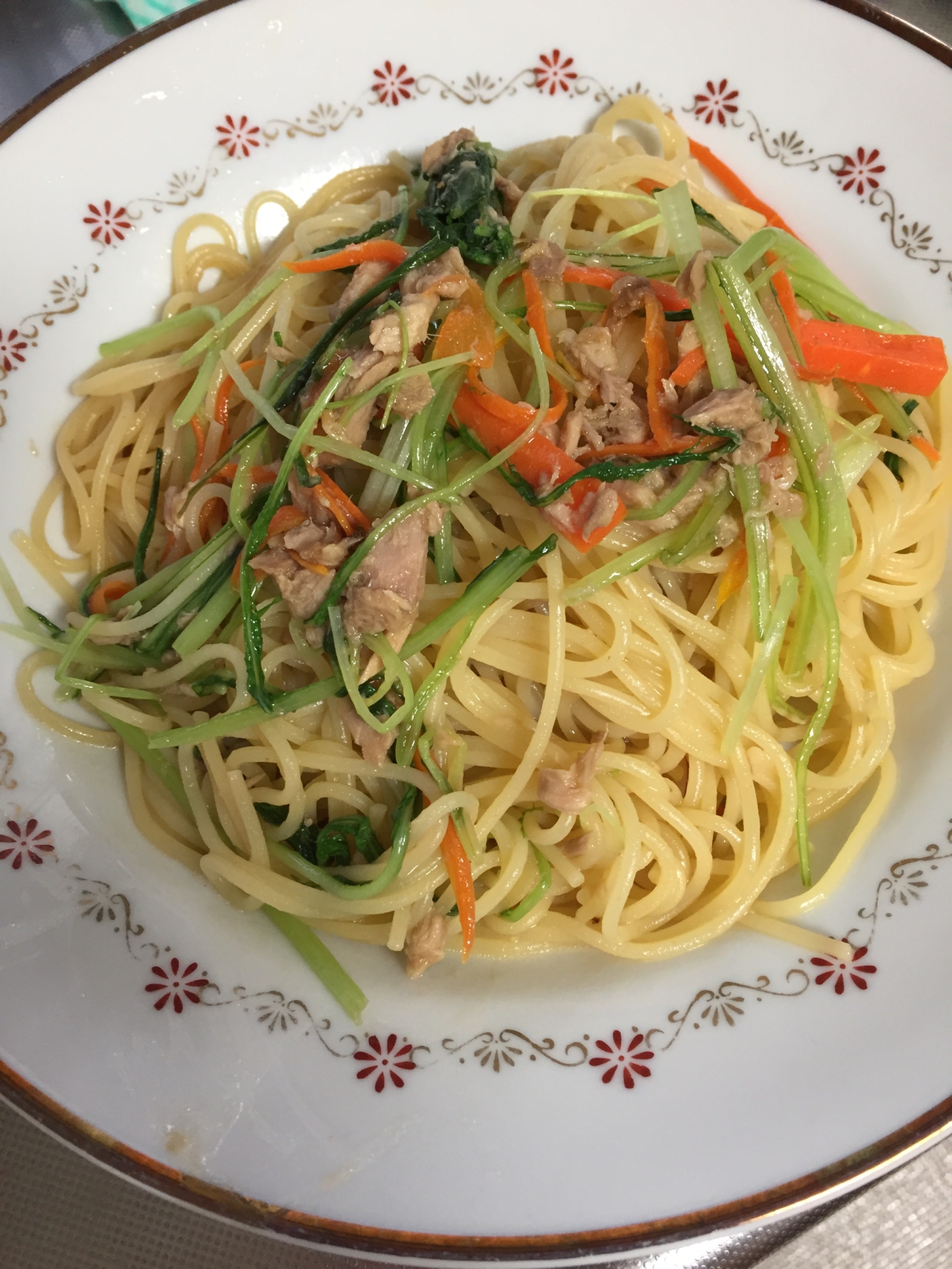 簡単！ツナと水菜の和風パスタ