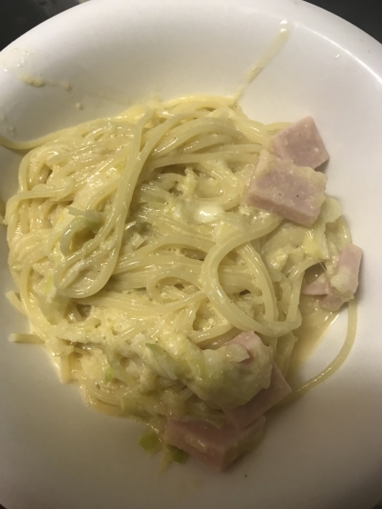 鍋一つでパスタ（カルボナーラ）