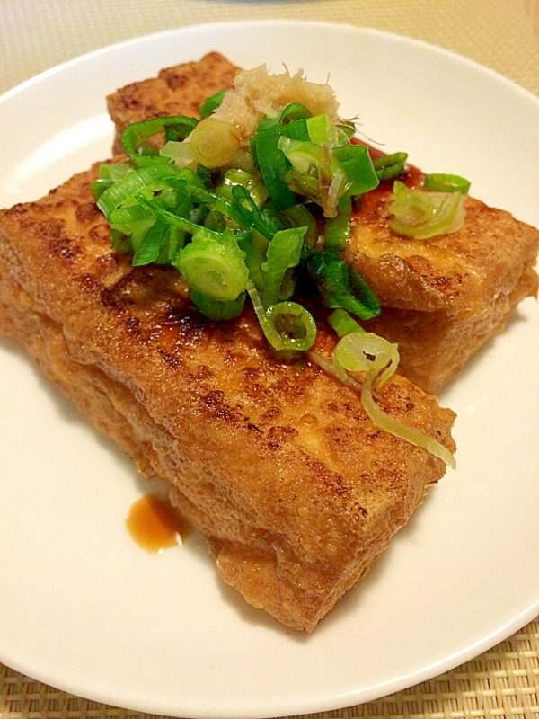 おつまみに☆カリッと焼き厚揚げ