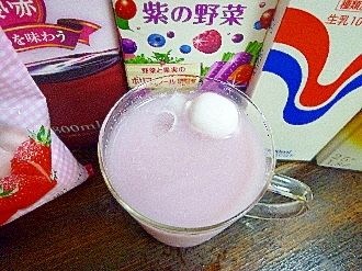 アイス♡苺マシュマロ入♡ワイン紫の野菜ミルク酒