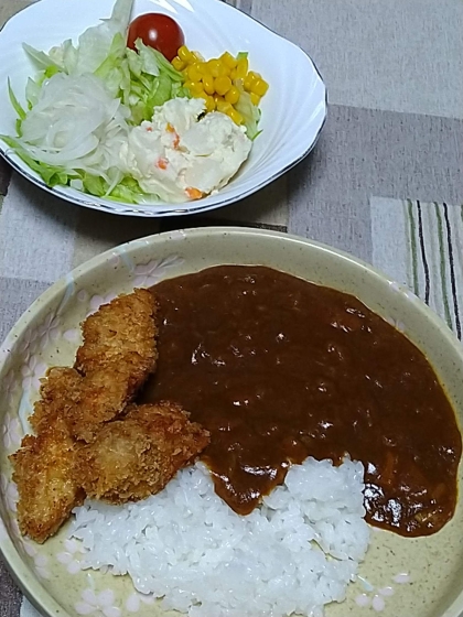 前日のカレーでカツカレー